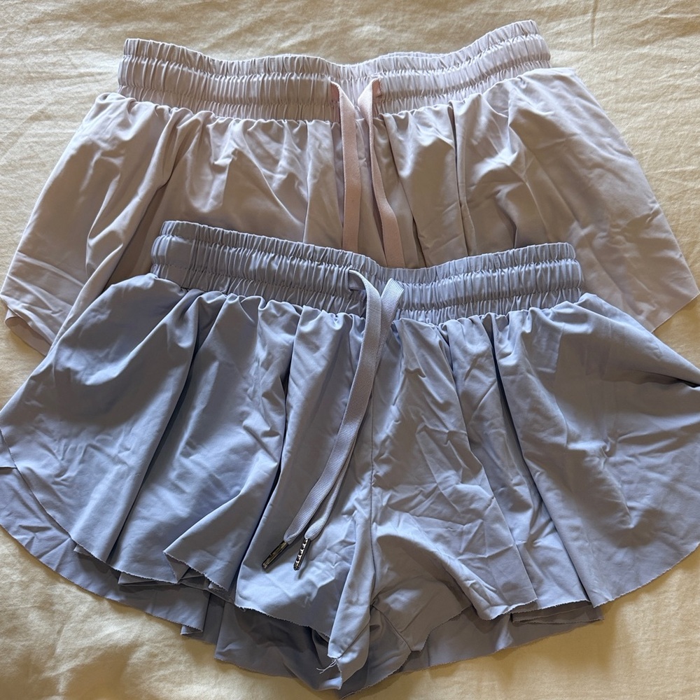 Girls Lavender butterfly Athletic Shorts